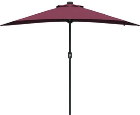 Guarda-sol de Jardim Vermelho bordô 294 x 150 x 223 cm tecido