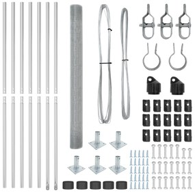 Conjunto de Postes de Cerca Conjunto de 2 Aço galvanizado