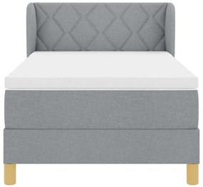 Cama Box com Colchão vidaXL Cinza Claro 100x200 cm Têxtil