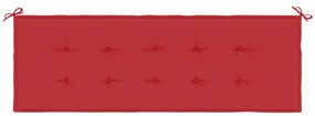 Almofadão p/ banco de jardim 150x50x3 cm tecido oxford vermelho