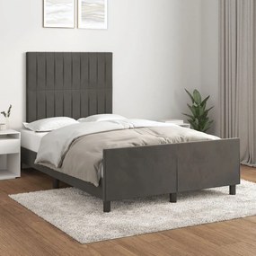 Estrutura de cama sem colchão 120x190 cm Veludo cinza escuro