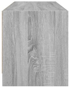 Móvel de TV c/ portas de vidro 102x37x42 cm cinza sonoma