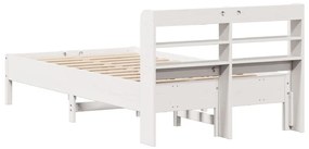 Cama sem colchão 90x190 cm madeira de pinho maciça branco