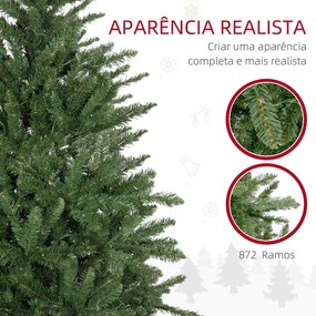 HOMCOM Árvore de Natal 180 cm Árvore de Natal Artificial com 310 Luzes