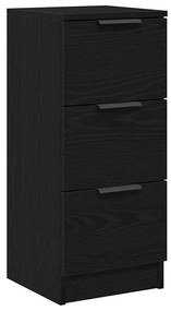 Buffets 2 pcs Carvalho Preto 30x30x70 cm Madeira de engenharia