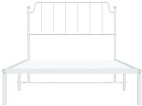 Estrutura de cama em metal com cabeceira 107x203 cm branco