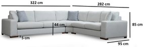 Sofá de Canto Loop - Branco - 282 x 322 cm