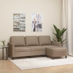 Sofá Âncora Chaise Longue - De 3 Lugares c/ Apóio de Pés - Cor Cappucc