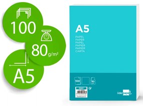 Papel de Escrita 80 Grs., Liso A5, 100 Folhas