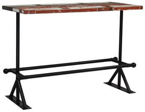 Mesa de bar madeira recuperada maciça multicor 150x70x107 cm