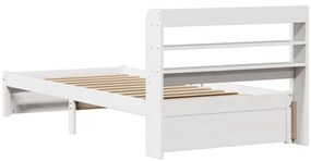 Estrutura de cama c/ cabeceira sem colchão 100x200 cm branco