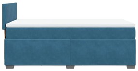 Cama boxspring com colchão 90x190 cm veludo azul