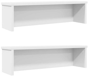 Racks de cozinha empilhável 2 pcs branco 60x15x16 cm