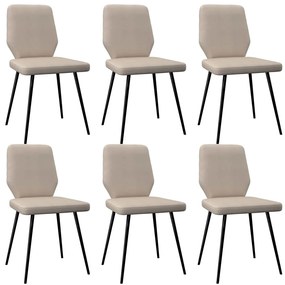 vidaXL Cadeiras de jantar 6 pcs tecido cor creme
