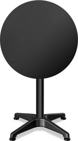 Mesa alta dobrável em alumínio com altura ajustável (70 cm / 115 cm) e Ø60 cm Preto