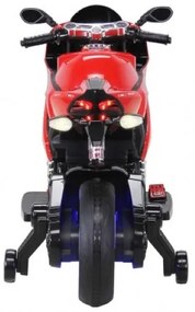 Mota Elétrica infantil Bateria RACE MOTOR, 12v, assento em couro, pneus de borracha EVA Vermelha