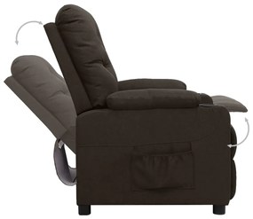 Poltrona elevatória tecido castanho-escuro