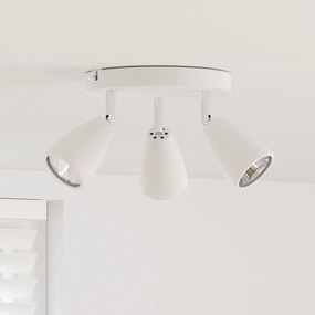 vidaXL Foco de Teto 3 Vias Ajustável Branco GU10