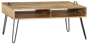 Mesa de centro em madeira de mangueira maciça 100x60x45 cm