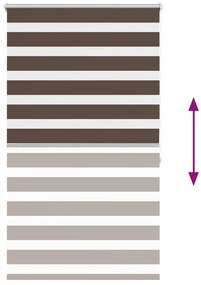Estore de rolo 80 x 175 cm, linhas de zebra / Café
