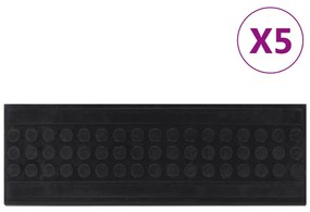 vidaXL Tapetes para degraus de escada 5 pcs 25x75 cm borracha