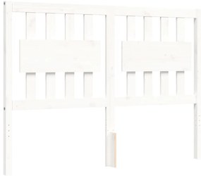 Cama sem colchão 140x190 cm madeira de pinho maciça branco