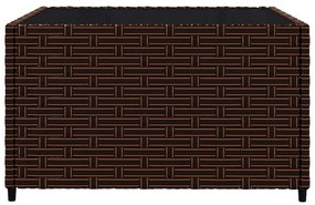 3 pcs conjunto lounge jardim c/ almofadões vime PE castanho
