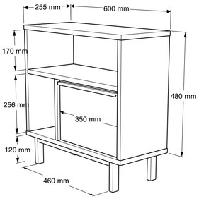 Mesa de Apoio ON6 – Nogueira – 60x60x25,5 cm