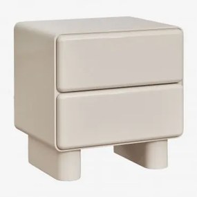 Mesa Lateral Sheila Mdf Com Duas Gavetas Tapioca Bege - Sklum