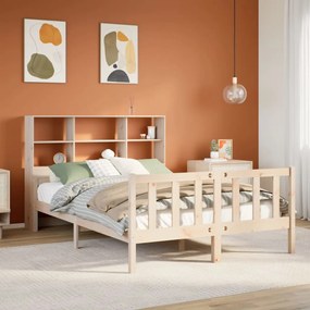 Cama com estante sem colchão 120x190 cm pinho maciço