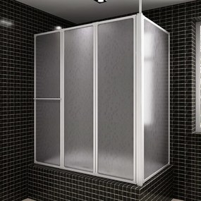 Cabine de duche dobrável formato L 70x120x137 cm 4 painéis