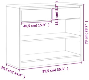 Mesa consola SAUDA 89,5x36,5x73 cm pinho maciço cor carvalho