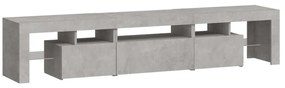 Móvel de TV com luzes LED 200x36,5x40 cm cinzento cimento