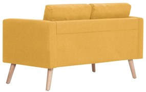 2 pcs conjunto de sofás tecido amarelo