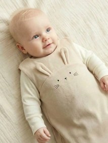 Saco de dormir de verão em jersey coelho, para bebé bege-areia