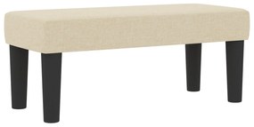 Cama Box Spring com Colchão &amp; Banqueta Creme 90x200 cm Tecido