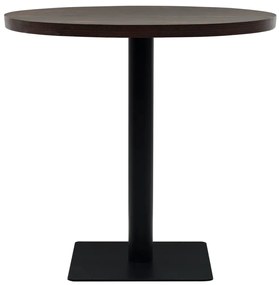 Mesa bistrô em MDF e aço redonda 80x75 cm cinzento escuro