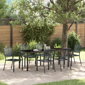 vidaXL Conjunto de Jantar de 3 Peças Aço Antracite