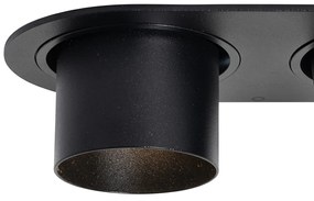 Set van 6 inbouwspots zwart GU10 50mm 2-lichts - Installa Moderno