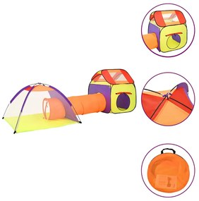 Tenda de brincar infantil com 250 bolas 338x123x111 cm multicor