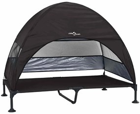 Cama Elevada para Cachorro com Toldo Removível Preto XL Aço