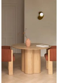 Mesa De Jantar Redonda Ø120 Cm Em Chapa E Mdf Athena Folheado A Freixo - Sklum