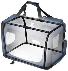 Transportadora dobrável para cães, caixa de transporte para cães 60 x 42 x 42 cm azul escuro