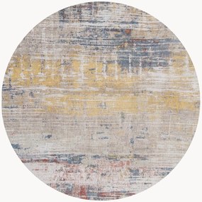 Tapete redondo lavável em jacquard para interior e exterior Streaks