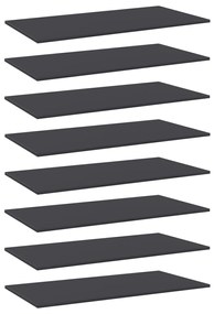 vidaXL Prateleiras para estante 8 pcs 80x30x1,5cm contraplacado cinza