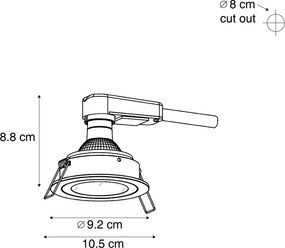 Conjunto de 6 focos embutidos modernos cor de bronze ajustáveis IP44 - Chuck