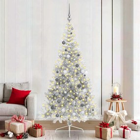 vidaXL Árvore de Natal Prateado 210 cm PET