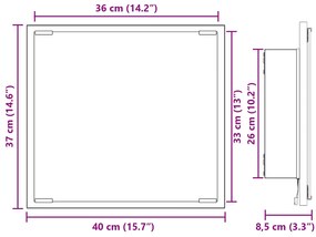 Espelho de Casa de Banho LED Cinza Sonoma 40x8.5x37 cm Madeira de Enge