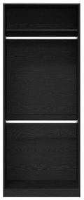 Guarda-Roupa Preto de Carvalho - 80 x 50 x 200 cm, Feito de Madeira de