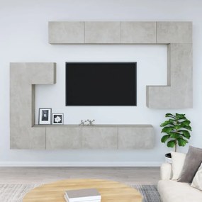 vidaXL Móvel p/ TV de parede madeira processada cinza cimento